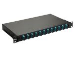 Equip 12-Port-Glasfaser-Spleißbox, SC Duplex, OM3, 1 HE, ausgestattet, Schwarz