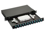 Equip 12-Port-Glasfaser-Spleißbox, SC Duplex, OM3, 1 HE, ausgestattet, Schwarz