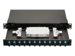 Equip 12-Port-Glasfaser-Spleißbox, SC Duplex, OM3, 1 HE, ausgestattet, Schwarz