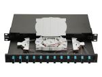 Equip 12-Port-Glasfaser-Spleißbox, SC Duplex, OM3, 1 HE, ausgestattet, Schwarz