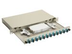 Equip 12-Port-Glasfaser-Spleißbox, SC-Duplex, OM3, 1 HE, ausgestattet, Grau