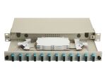 Equip 12-Port-Glasfaser-Spleißbox, SC-Duplex, OM3, 1 HE, ausgestattet, Grau