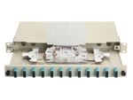 Equip 12-Port-Glasfaser-Spleißbox, SC-Duplex, OM3, 1 HE, ausgestattet, Grau