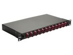 Equip 12-Port-Glasfaser-Spleißbox, SC Duplex, OM4, 1 HE, ausgestattet, Schwarz