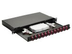 Equip 12-Port-Glasfaser-Spleißbox, SC Duplex, OM4, 1 HE, ausgestattet, Schwarz