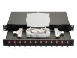 Equip 12-Port-Glasfaser-Spleißbox, SC Duplex, OM4, 1 HE, ausgestattet, Schwarz