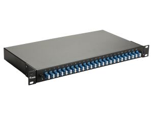 Equip 24-Port Glasfaser-Spleißbox, LC-Duplex, OS2, 1 HE, ausgestattet, Schwarz