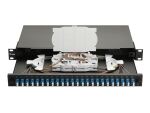 Equip 24-Port Glasfaser-Spleißbox, LC-Duplex, OS2, 1 HE, ausgestattet, Schwarz