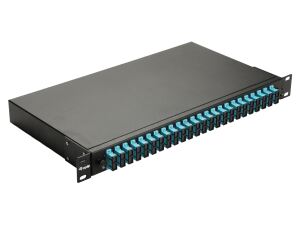 Equip 24-Port-Glasfaser-Spleißbox, LC-Duplex, OM3, 1 HE, ausgestattet, Schwarz