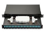 Equip 24-Port-Glasfaser-Spleißbox, LC-Duplex, OM3, 1 HE, ausgestattet, Schwarz