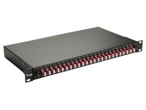 Equip 24-Port Glasfaser-Spleißbox, LC-Duplex, OM4, 1 HE, ausgestattet, Schwarz