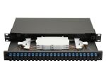 Equip 24-Port Glasfaser-Spleißbox, SC Duplex, OS2, 1 HE, ausgestattet, Schwarz