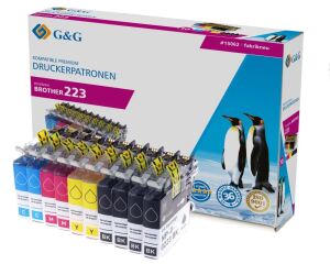 G&G Kompatibel mit Brother LC-223 XL-Druckerpatronen 10er-Set 4x Schwarz, 2x Cyan, 2x Magenta, 2x Gelb