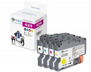 G&G Kompatibel mit Brother 424 Druckerpatronen Multipack LC-424VAL schwarz, cyan, magenta, gelb