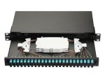 Equip 24-Port Glasfaser-Spleißbox, SC Duplex, OM3, 1 HE, ausgestattet, Schwarz