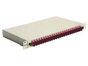 Equip 24-Port Glasfaser-Spleißbox, SC Duplex, OM4, 1 HE, ausgestattet, Grau
