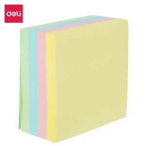 Deli EA01703 Klebezettel Quadratisch Gelb, Blau, Pink, Grün 100 Blätter Selbstklebend