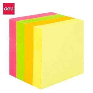 Deli EA03303 Selbstklebendes Etikett 100 Blätter Pink, Orange, Gelb, Rot, Grün
