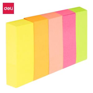 Deli EA11402 Selbstklebendes Etikett 100 Blätter Pink, Orange, Gelb, Rot, Grün