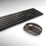 CHERRY DW 9100 SLIM Tastatur Maus enthalten Universal RF Wireless + Bluetooth QWERTZ Schweiz Schwarz