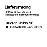 HP 953XL Schwarz Original Tintenpatrone mit hoher Reichweite