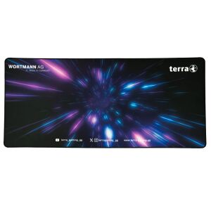 TERRA Mousepad XXL PURE Gaming black/purple schwarze Umkettelung, 900 x 400 x 3 mm