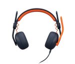 Logitech Zone Learn Kopfhörer Kabelgebunden Kopfband Ausbildung USB Typ-C Blau, Orange