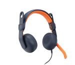 Logitech Zone Learn Kopfhörer Kabelgebunden Kopfband Ausbildung USB Typ-C Blau, Orange