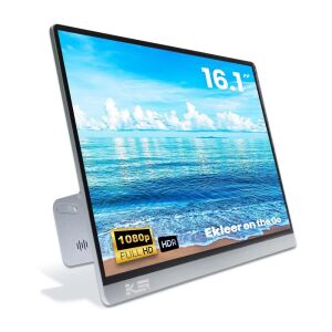 EKLEER 16" Portable LCD Display USB Type-C ink. Travel Pouch