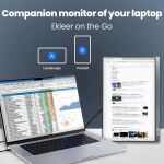 EKLEER 16" Portable LCD Display USB Type-C ink. Travel Pouch