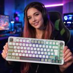 Inca IKG-455 Tastatur Gaming USB + RF Wireless + Bluetooth QWERTY Deutsch Weiß