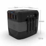 Inca IPW-45SA Netzstecker-Adapter Universal Schwarz