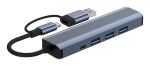 Inca IUTP-5T Schnittstellen-Hub USB Typ-C 1000 Mbit/s Grau
