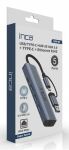 Inca IUTP-5T Schnittstellen-Hub USB Typ-C 1000 Mbit/s Grau