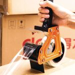 DELI Packbandabroller Metall rot 23,9x17x7,8 cm