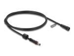 DeLOCK DC Verlängerungskabel 5,5 x 2,1 mm Stecker zu Buchse mit Schraubverschluss M12 x 1,75 mm Gewinde wasserfest 18 AWG, 1 m schwarz