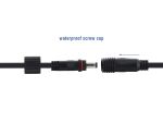 DeLOCK DC Verlängerungskabel 5,5 x 2,5 mm Stecker zu Buchse mit Schraubverschluss M12 x 1,75 mm Gewinde wasserfest 18 AWG, 0,5 m schwarz