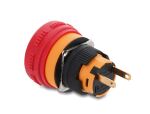 DELOCK Pilzkopf Taster zum Einbau 16mm 2x Lötanschluss 26mm