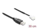 DeLOCK Lüfterkabel USB 2.0 Typ-A Stecker zu 3 Pin (2...