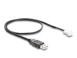 DeLOCK Lüfterkabel USB 2.0 Typ-A Stecker zu 3 Pin (2 Pins belegt) Lüfteranschluss-Stecker 50 cm