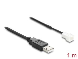 DeLOCK Lüfterkabel USB 2.0 Typ-A Stecker zu 3 Pin (2 Pins belegt) Lüfteranschluss-Stecker 1 m