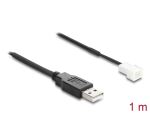 DeLOCK Lüfterkabel USB 2.0 Typ-A Stecker zu 3 Pin (2 Pins belegt) Lüfteranschluss-Stecker 1 m