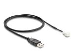 DeLOCK Lüfterkabel USB 2.0 Typ-A Stecker zu 3 Pin (2 Pins belegt) Lüfteranschluss-Stecker 1 m