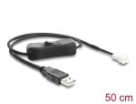 DeLOCK Lüfterkabel USB 2.0 Typ-A Stecker zu 3 Pin (2...