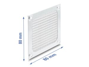 DeLOCK Lüftergitter 80 x 80 mm Aluminium – Lüfter Staubfilter mit Edelstahl-Filtergewebe