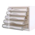 DELI Schubladenbox 5 Schubladen 27,5x34x26cm weiß