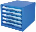 DELI Schubladenbox 5 Schubladen 27,5x34x26cm blau
