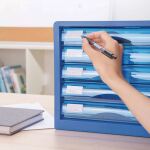 DELI Schubladenbox 5 Schubladen 27,5x34x26cm blau