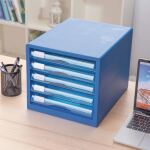 DELI Schubladenbox 5 Schubladen 27,5x34x26cm blau