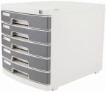 DELI Schubladenbox 5 Schubladen abschließbar HIPS grau
